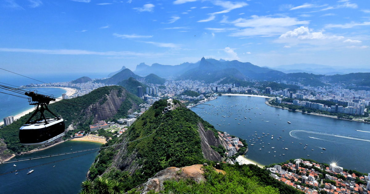Vista panorâmica do Rio de Janeiro com Pão de Açúcar
